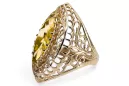 Péridot jaune Or jaune 14 carats Anneau Vintage vrc090y